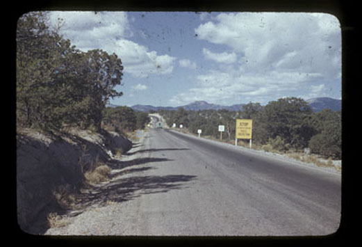 Entrance to Los Alamos Oct. 1945
